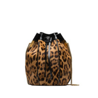 Saint Laurent Bolsa saco 'Talitha' com animal print - Marrom