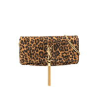 Saint Laurent Bolsa tiracolo animal print - Marrom