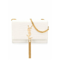 Saint Laurent Bolsa tiracolo Kate com efeito de pele de crocodilo - Neutro