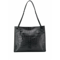 Saint Laurent Bolsa tote Niki com efeito pele de crocodilo - Preto