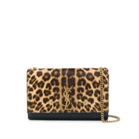 Saint Laurent Bolsa transversal com estampa de leopardo - Preto