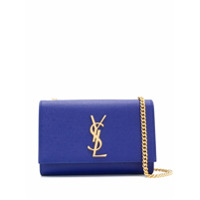Saint Laurent Bolsa transversal com placa de logo - Azul