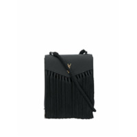 Saint Laurent Bolsa transversal Uptown pequena com franjas - Preto
