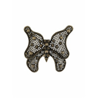 Saint Laurent Broche de borboleta prateado - Metálico