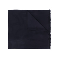 Saint Laurent Cachecol monogramado de lã - Azul