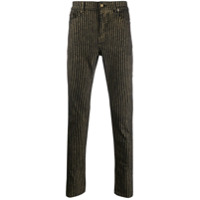Saint Laurent Calça jeans com listras metálicas - Preto