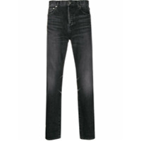Saint Laurent Calça jeans reta desbotada - Cinza