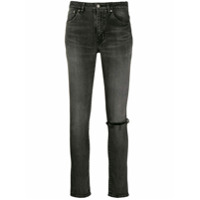 Saint Laurent Calça jeans skinny detalhes puídos - Cinza