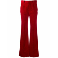 Saint Laurent Calça reta cintura alta - Vermelho