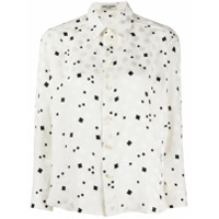 Saint Laurent Camisa com estampa abstrata - Branco