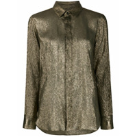 Saint Laurent Camisa de lamê com brilho - Dourado