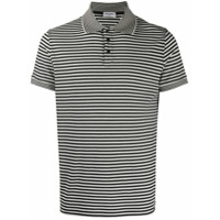 Saint Laurent Camisa polo mangas curtas com listras horizontais - Preto