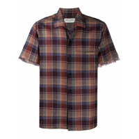 Saint Laurent Camisa xadrez mangas curtas - Vermelho