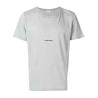 Saint Laurent Camiseta com estampa de logo - Cinza