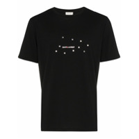 Saint Laurent Camiseta com estampa de logo e constelação - Preto