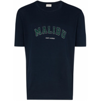 Saint Laurent Camiseta com estampa de logo Malibu - Azul