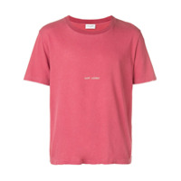Saint Laurent Camiseta com estampa de logo - Rosa