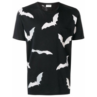 Saint Laurent Camiseta com estampa de morcego - Preto