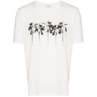 Saint Laurent Camiseta com estampa de palmeira - Branco