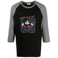 Saint Laurent Camiseta com estampa Mickey Mouse - Preto