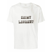 Saint Laurent Camiseta com logo frontal - Branco