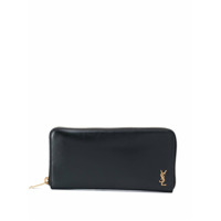 Saint Laurent Carteira continental com placa monogramada - Preto