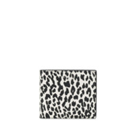 Saint Laurent Carteira de couro com estampa de leopardo - Branco