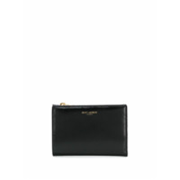 Saint Laurent Carteira de couro com logo gravado - Preto