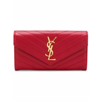 Saint Laurent Carteira envelope de couro - Vermelho