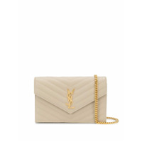 Saint Laurent Carteira monogramada com corrente - Neutro