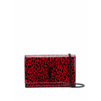 Saint Laurent Clutch com estampa de leopardo - Vermelho