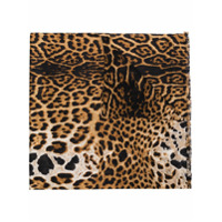 Saint Laurent Echarpe com estampa de leopardo - Marrom