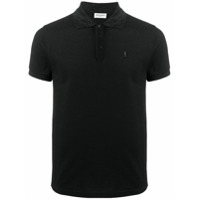 Saint Laurent embroidered logo polo shirt - Preto