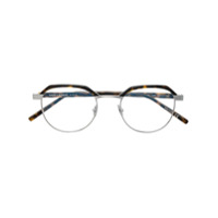 Saint Laurent Eyewear Armação de óculos arredondada - Metálico