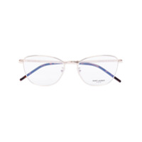 Saint Laurent Eyewear Armação de óculos redonda - Metálico