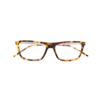 Saint Laurent Eyewear Armação de óculos retangular tartaruga - Marrom