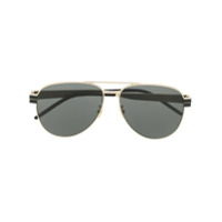 Saint Laurent Eyewear Óculos de sol aviador dourado - Preto