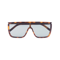 Saint Laurent Eyewear Óculos de sol com efeito tartaruga - Verde
