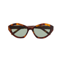 Saint Laurent Eyewear Óculos de sol gatinho com efeito tartaruga - Marrom