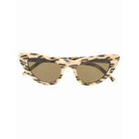 Saint Laurent Eyewear Óculos de sol gatinho com estampa de leopardo - Neutro