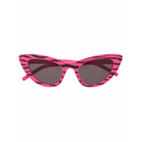 Saint Laurent Eyewear Óculos de sol gatinho com estampa de zebra - Rosa