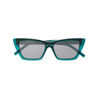 Saint Laurent Eyewear Óculos de sol gatinho New Wave - Verde