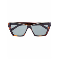 Saint Laurent Eyewear Óculos de sol Kate com efeito tartaruga - Marrom