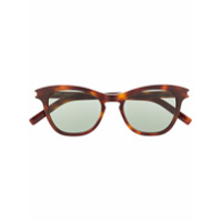 Saint Laurent Eyewear Óculos de sol oversized SL356 - Marrom
