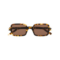 Saint Laurent Eyewear Óculos de sol quadrado com efeito tartaruga - Marrom