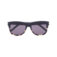 Saint Laurent Eyewear Óculos de sol quadrado Havana tartaruga - Preto