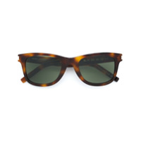 Saint Laurent Eyewear Óculos de sol retangular em acetato - Marrom