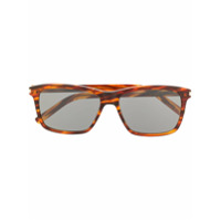 Saint Laurent Eyewear Óculos de sol retangular - Marrom