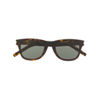 Saint Laurent Eyewear Óculos de sol retangular SL51BSLIM tartaruga - Marrom