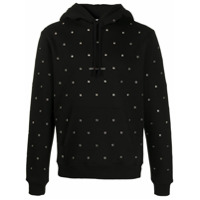 Saint Laurent Moletom com capuz e detalhe de ilhós - Preto